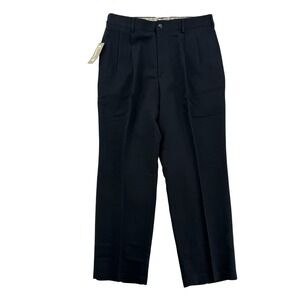Treckers Dress Pants Mens 34x30 Pleated Slacks Machine Polyester Rayon NWT